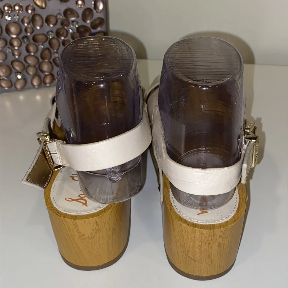 Sam Edelman Bentlee Wood Effect Flatform Heeled Sandals - Picture 8 of 11